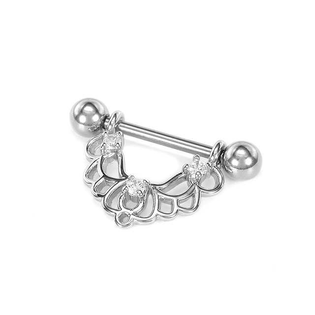 Flower Gold Nipple Rings Surgical Steel Nipple Piercing Jewelry Factory