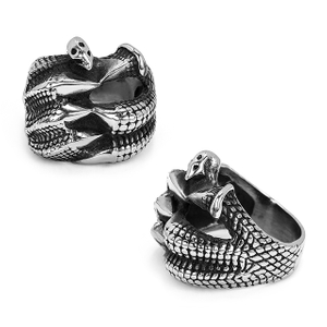 Stainless Steel Ghost Head Personality Men's Ring Wholesale Price