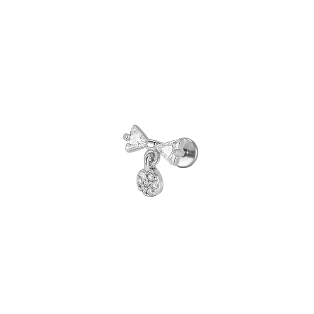 Stainless Steel Cute Bow Delicate Ladies Lip Ring
