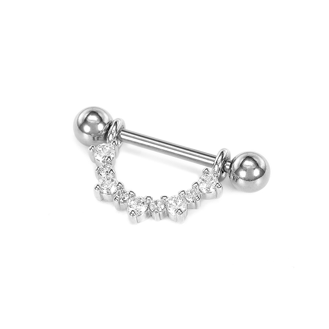 Round Zircon Nipple Jewellery Nipple Piercing Rings Jewelry Factory