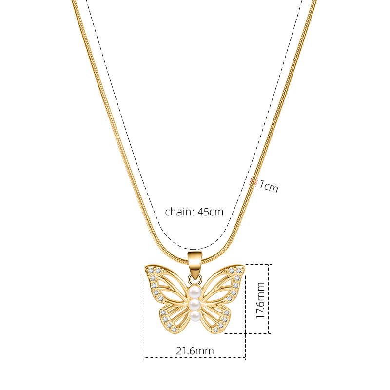 Crystal Butterfly Spinning Sunflower Necklace NXL157