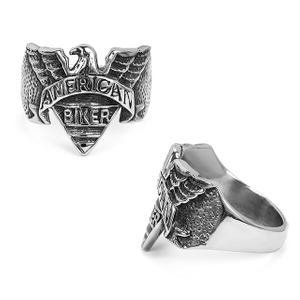 Stainless Steel Bald Eagle Steel Men's Ring Wholesale