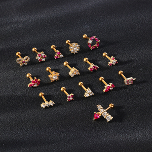 Stainless Steel Ear Piercing Butterfly Pink Series NEG004