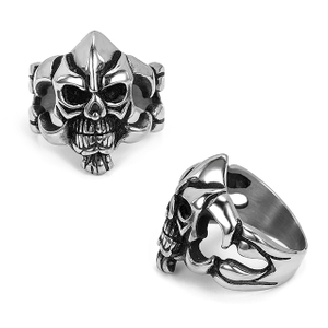 Stainless Steel Grim Skull Cool Men's Ring Exclusive Design