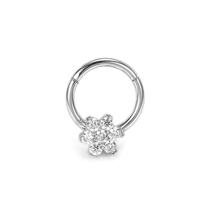 BH001 316 Stainless Steel Flower Clicker Segment Ring