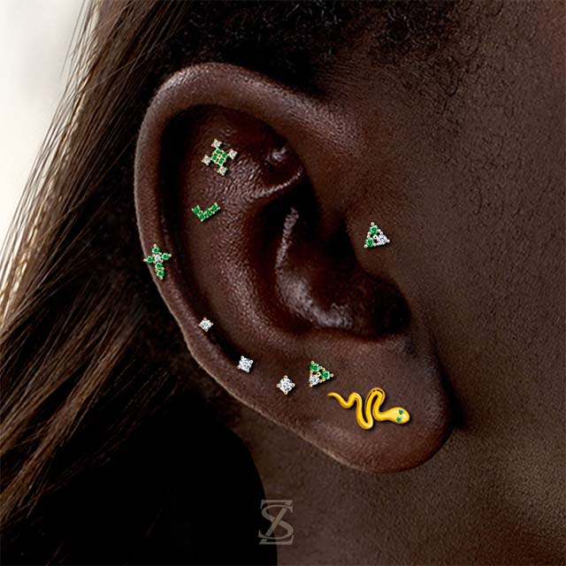 Tragus Curated Ear Piercing Gold New Piercing Itchy Design