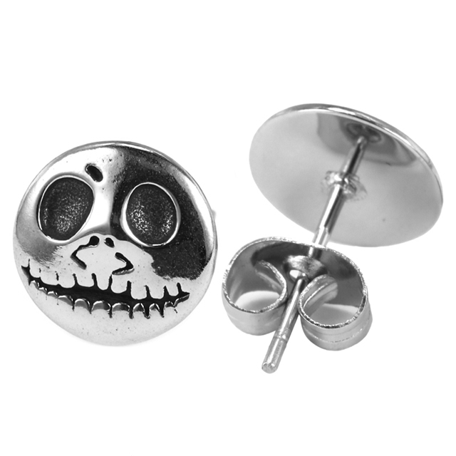 Stainless Steel Skull Design Snowflake Stud Earrings