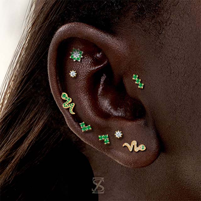Snake Eyes Bite Piercing Jewelry Cartilage Ear Rings Factory Design