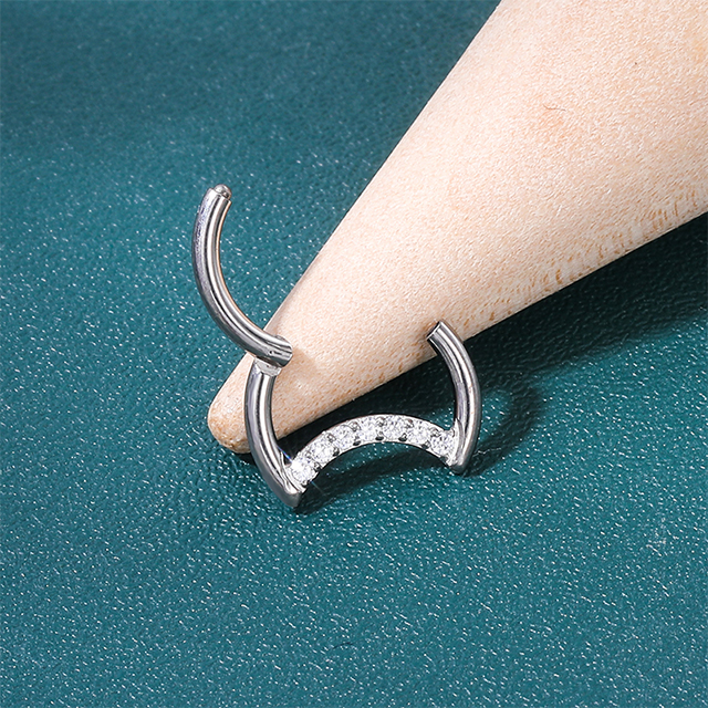 Crescent Moon Hoop Nose Ring Titanium Body Jewelry Wholesale