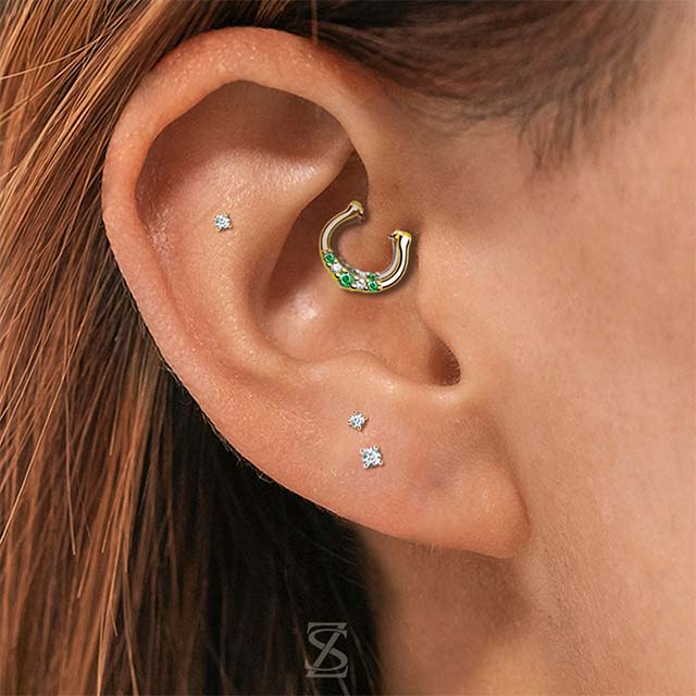 Nipple Ring Green Zircon Nose Piercing Jewelry Wholesale Factory