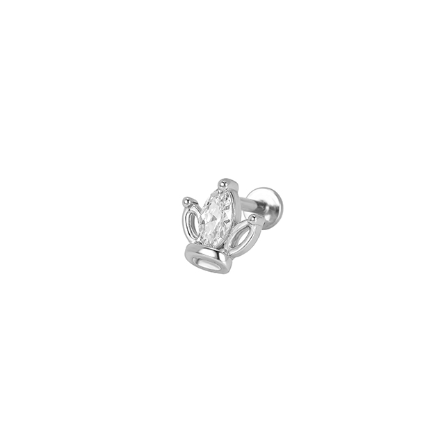 Stainless Steel Crown Exquisite Creative Ladies Lip Ring