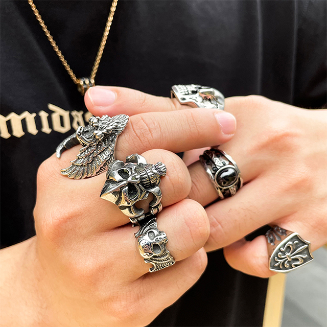 Men Finger Ring Stainless Steel Owl Finger Ring Factory Design