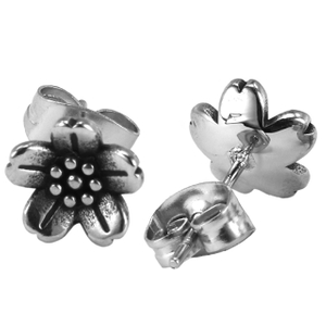 Stainless Steel Flowers Beautiful Stud Earrings