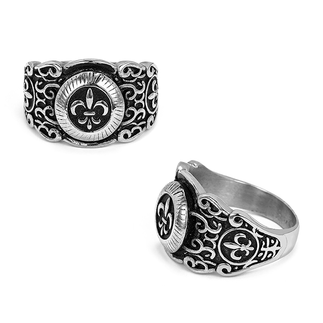 Stainless Steel Personality Logo European and American Men's Ring
