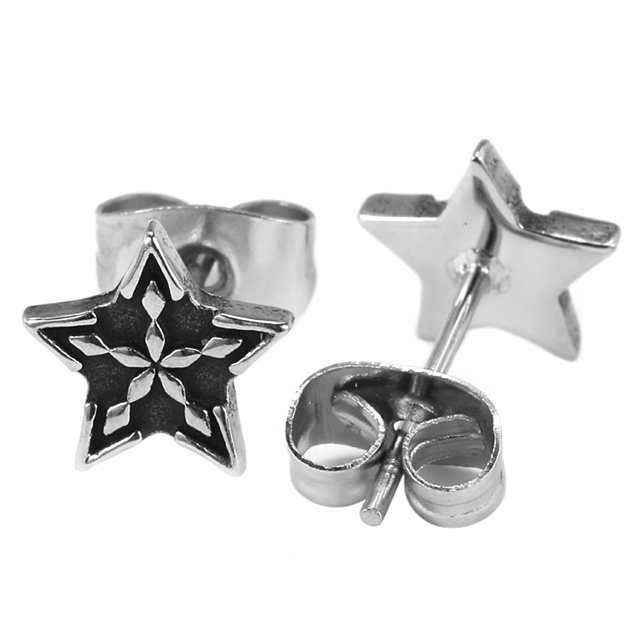 Stainless Steel Pentagram Delicate Stud Earrings
