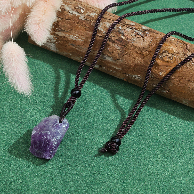 Druzy Stone Adjustable Rope Chain Necklace NXL034PK