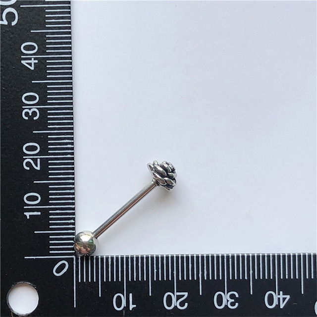 Flower Rose Shape Casting Tongue Ring Piercing Jewelry Factory