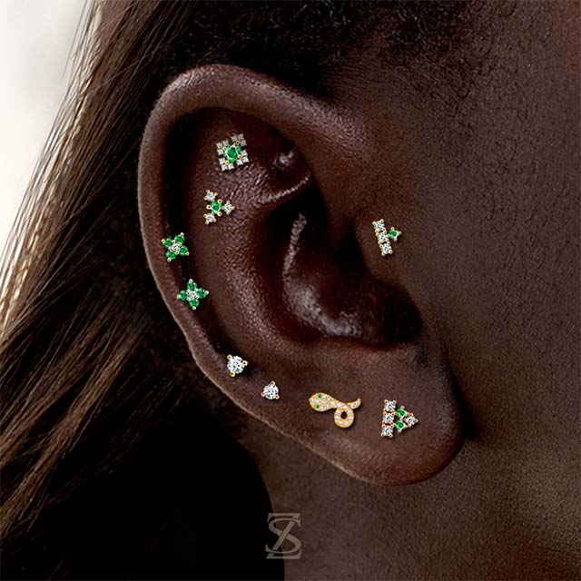 Snake Ear Piercing Jewelry Gold Earrings Custom Factory