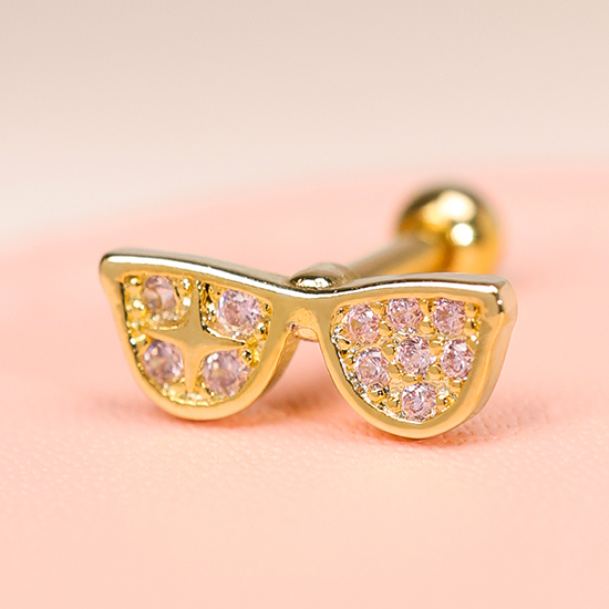 Pink Bubble Series Cool Glass Shape Cartilage Stud Earrings for Women Wholesale
